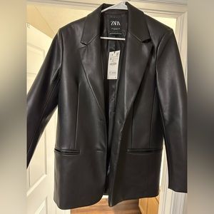 Leather Blazer - Zara